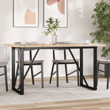 Tavolo da Pranzo Telaio a O 160x80x75,5 cm Legno Pino e Acciaio