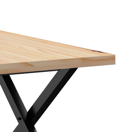 Tavolino Salotto Telaio a X 70x70x40,5 cm Legno Pino e Acciaio