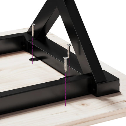 Tavolino Salotto Telaio a X 80x80x45,5cm Legno Pino e Acciaio