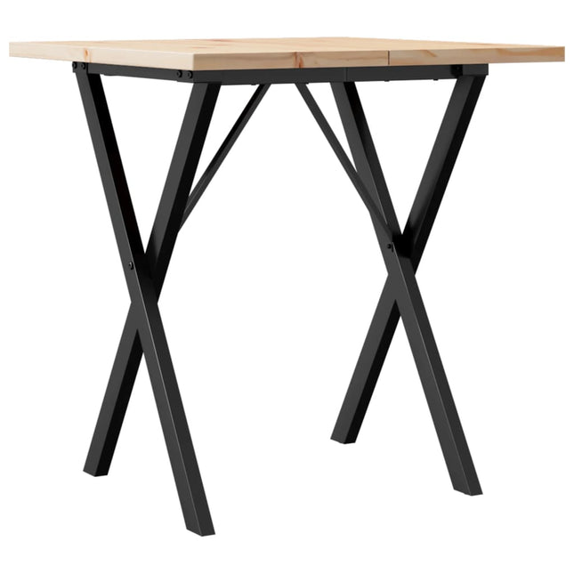 Tavolo da Pranzo Telaio a X 60x60x75,5 cm Legno Pino e Acciaio