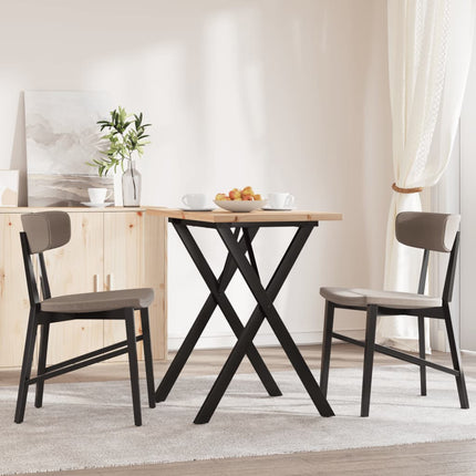 Tavolo da Pranzo Telaio a X 80x50x75,5 cm Legno Pino e Acciaio