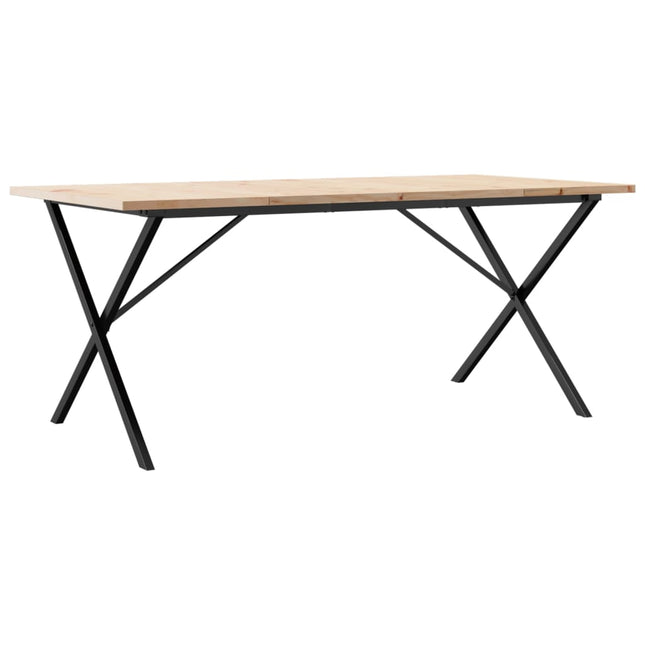 Tavolo da Pranzo Telaio a X 180x90x75,5 cm Legno Pino e Acciaio