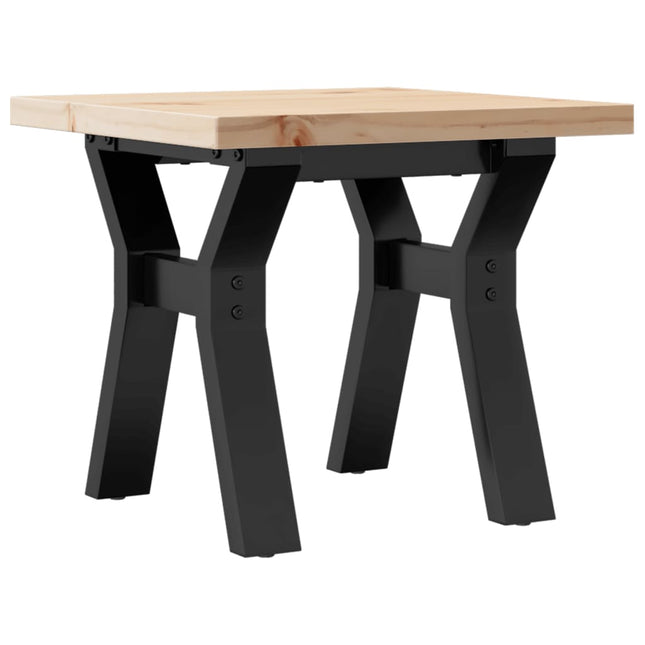 Tavolino Salotto Telaio a Y 40x40x35,5 cm Legno Pino e Acciaio