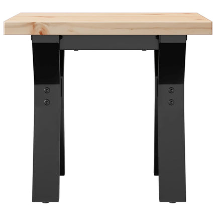 Tavolino Salotto Telaio a Y 40x40x35,5 cm Legno Pino e Acciaio
