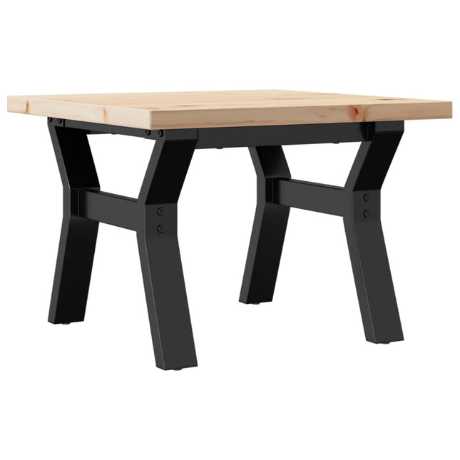 Tavolino Salotto Telaio a Y 50x50x35,5 cm Legno Pino e Acciaio