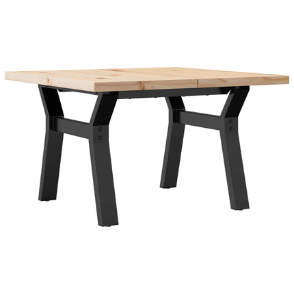 Tavolino Salotto Telaio a Y 70x70x40,5 cm Legno Pino e Acciaio