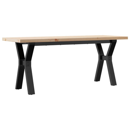 Tavolino Salotto Telaio a Y 110x40x45,5 cm Legno Pino e Acciaio