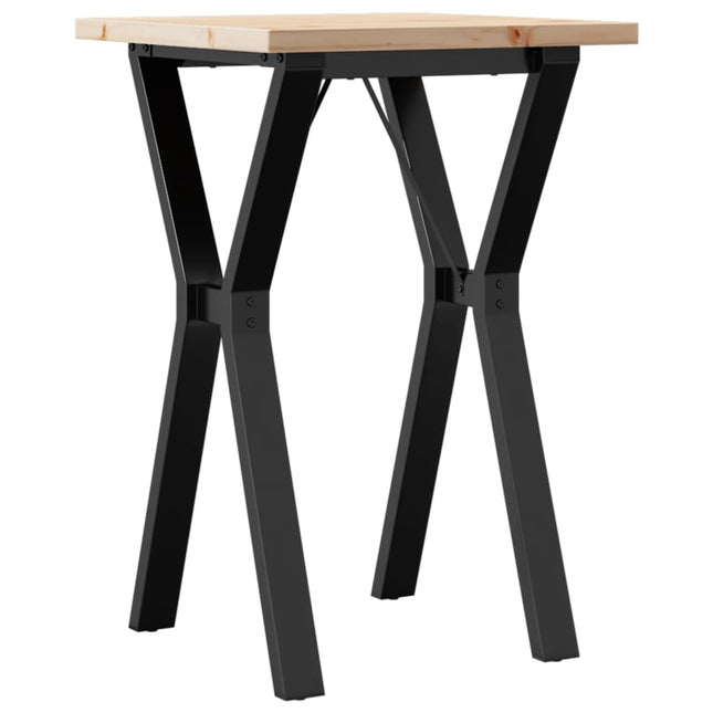 Tavolo da Pranzo Telaio a Y 50x50x75,5 cm Legno Pino e Acciaio