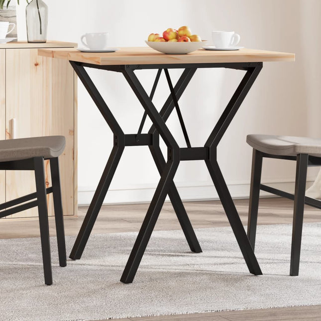 Tavolo da Pranzo Telaio a Y 70x70x75,5 cm Legno Pino e Acciaio