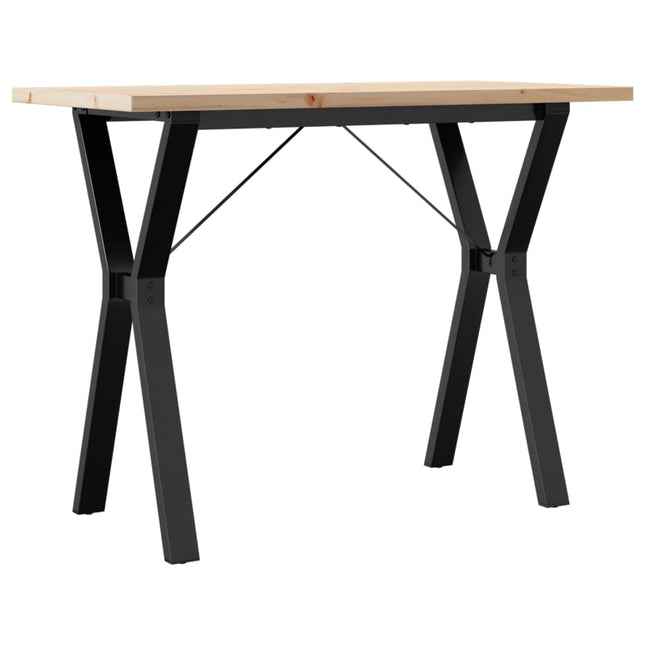 Tavolo da Pranzo Telaio a Y 100x50x75,5 cm Legno Pino e Acciaio