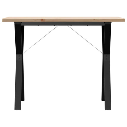Tavolo da Pranzo Telaio a Y 100x50x75,5 cm Legno Pino e Acciaio