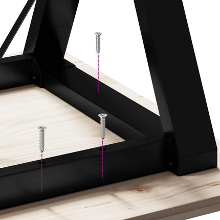 Tavolo da Pranzo Telaio a Y 100x50x75,5 cm Legno Pino e Acciaio