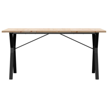 Tavolo da Pranzo Telaio a Y 160x80x75,5 cm Legno Pino e Acciaio