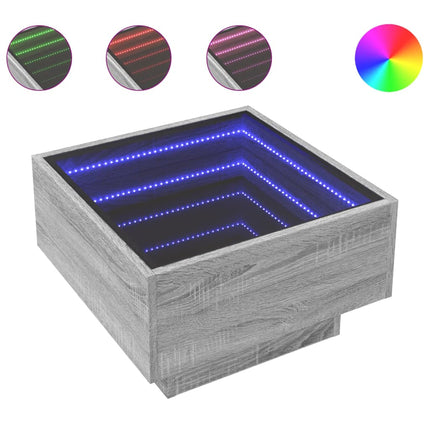 Tavolino Salotto con LED Grigio Sonoma 50x50x30 cm Multistrato