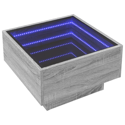 Tavolino Salotto con LED Grigio Sonoma 50x50x30 cm Multistrato