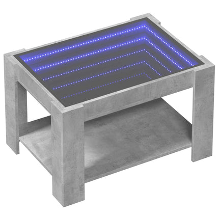 Tavolino Salotto con LED Grigio Cemento 73x53x45 cm Multistrato