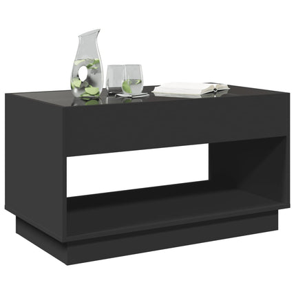 Tavolino da Salotto con LED Infinity Nero 90x50x50 cm