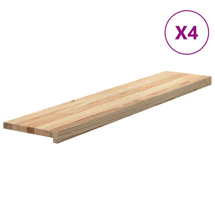 Gradini 4 pz 120x25x2 cm in Rovere Massello Non Trattato