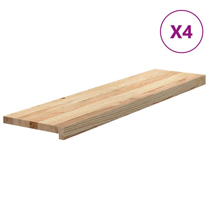 Gradini 4 pz 100x30x2 cm in Rovere Massello Non Trattato