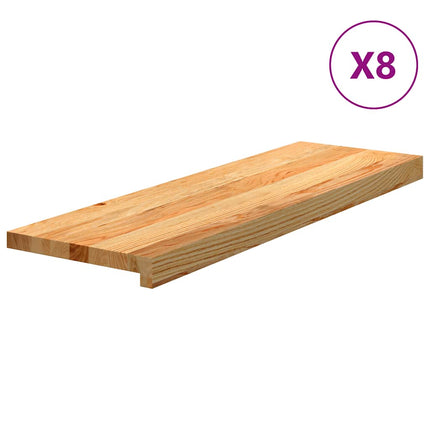 Gradini 8 pz Marrone Chiaro 80x25x2 cm Legno Massello Rovere