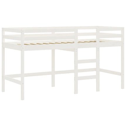 Letto a Soppalco con Tunnel Bambini Bianco e Nero 90x200cm Pino