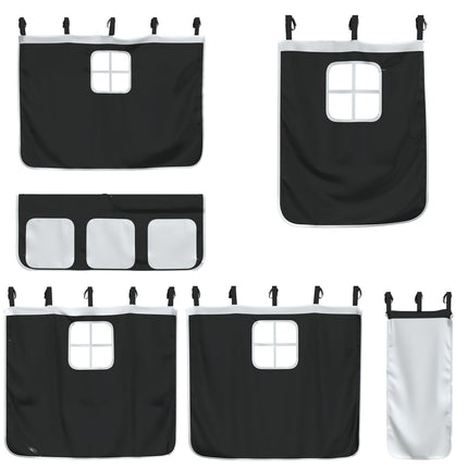 Letto a Castello senza Materasso Bianco e Nero 90x190cm in Pino