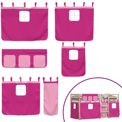 Letto a Castello senza Materasso Rosa 90x200 cm Legno di Pino