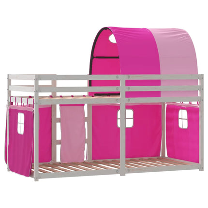 Letto a Castello senza Materasso Rosa 90x200 cm Legno di Pino