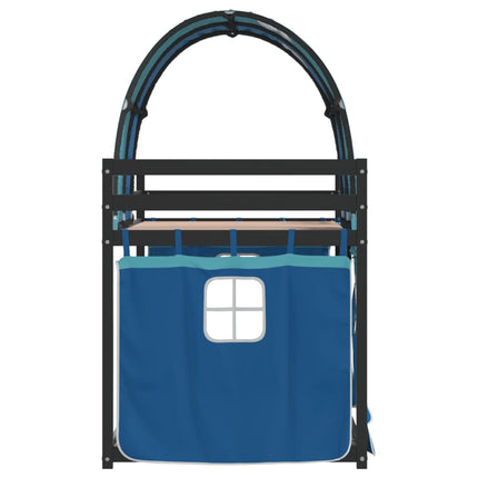Letto a Castello senza Materasso Blu 90x190cm Massello Pino