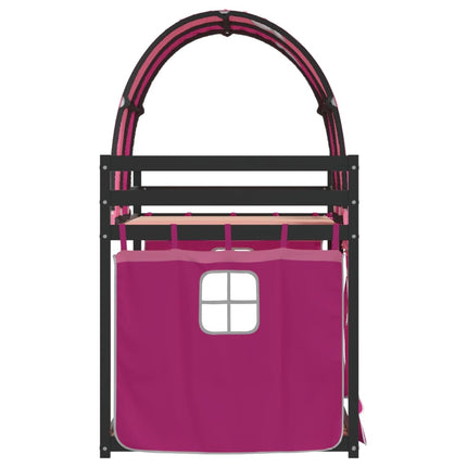 Letto a Castello senza Materasso Rosa 90x190 cm Legno di Pino