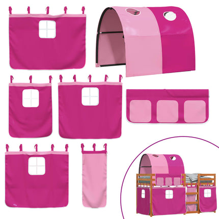 Letto a Castello senza Materasso Rosa 90x200 cm Legno di Pino