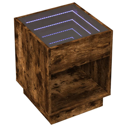 Comodino con LED Infinity Rovere Fumo 40x40x50 cm