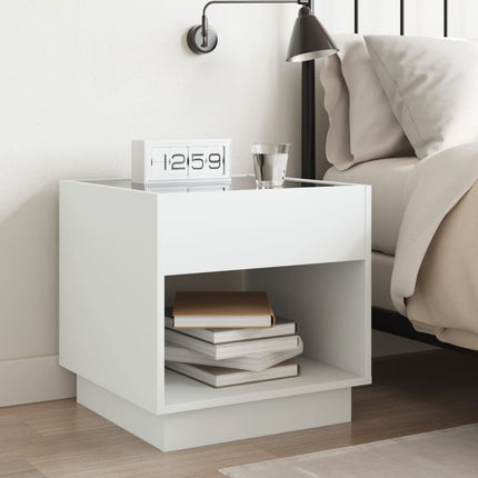 Comodino con LED Infinity Bianco 50x50x50 cm
