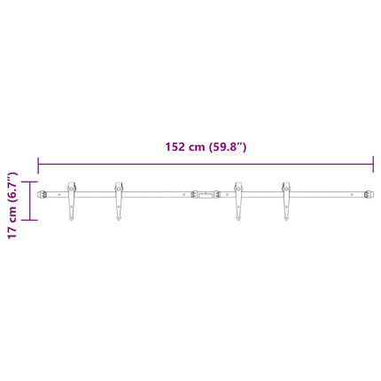 Kit Anta Scorrevole per Armadio 152 cm in Acciaio al Carbonio