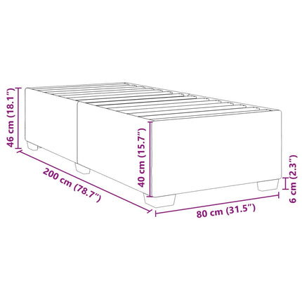 Giroletto senza Materasso Tortora 80x200 cm Tessuto
