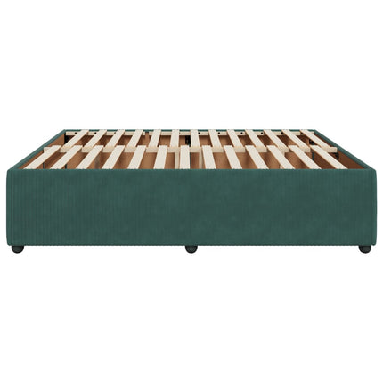 Giroletto senza Materasso Verde Scuro 200x200 cm in Velluto