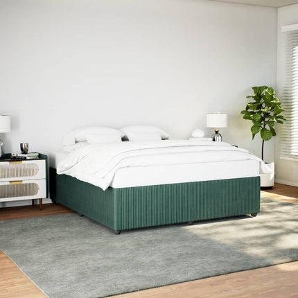Giroletto senza Materasso Verde Scuro 200x200 cm in Velluto