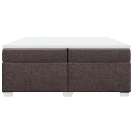 Giroletto a Molle con Materasso Marrone Scuro 200x200cm Tessuto