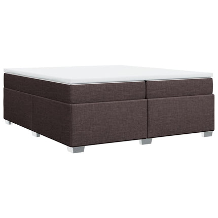 Giroletto a Molle con Materasso Marrone Scuro 200x200cm Tessuto