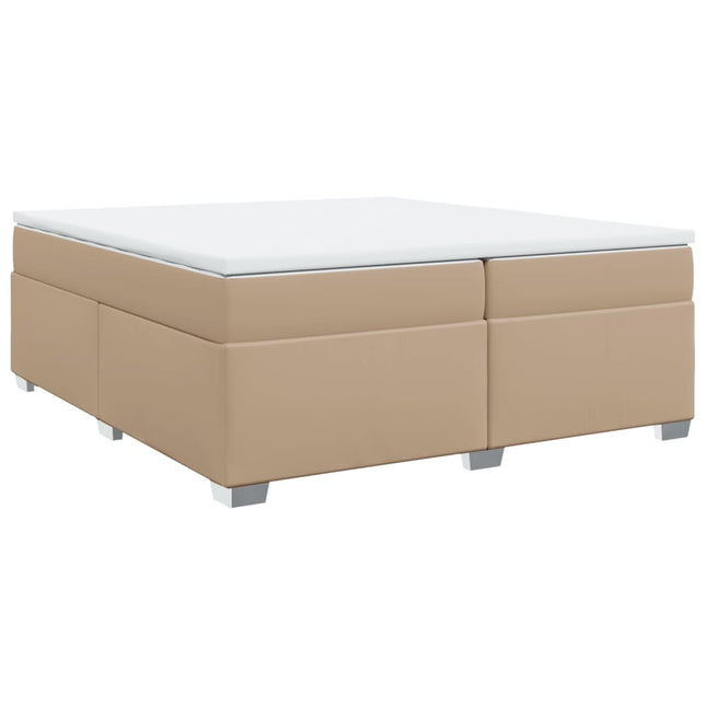 Giroletto a Molle con Materasso Cappuccino 200x200cm Similpelle