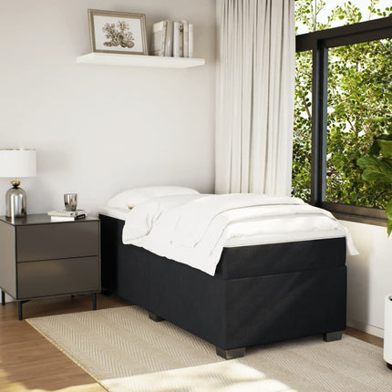 Giroletto a Molle con Materasso Nero 90x200 cm in Velluto