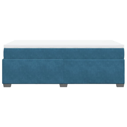 Giroletto a Molle con Materasso Blu Scuro 90x200 cm in Velluto