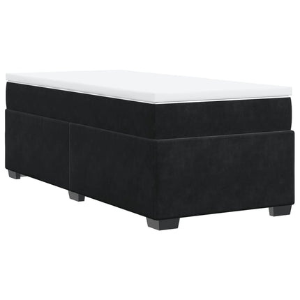 Giroletto a Molle con Materasso Nero 100x200 cm in Velluto