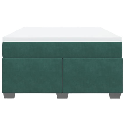 Giroletto a Molle con Materasso Verde Scuro 140x190 cm Velluto