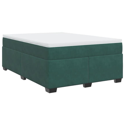 Giroletto a Molle con Materasso Verde Scuro 140x190 cm Velluto