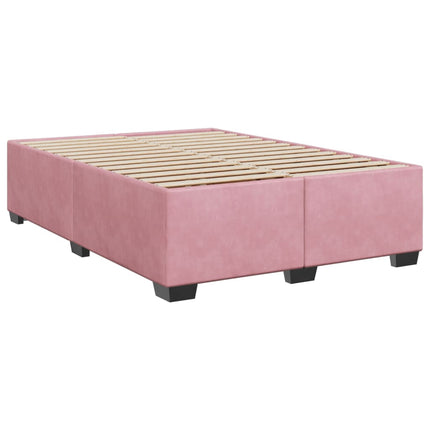 Giroletto a Molle con Materasso Rosa 140x200 cm in Velluto