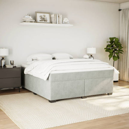 Giroletto a Molle con Materasso Grigio Chiaro 180x200cm Velluto
