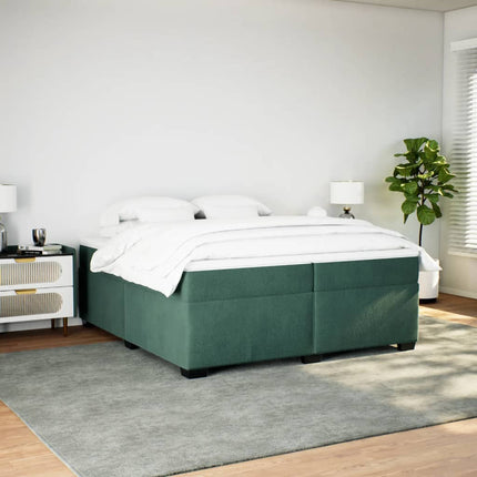 Giroletto a Molle con Materasso Verde Scuro 200x200 cm Velluto