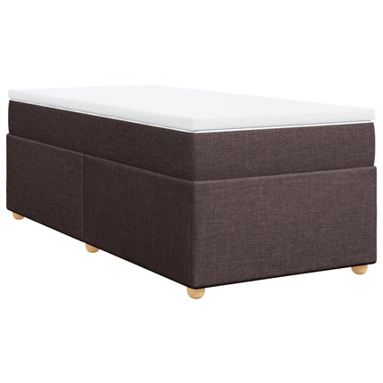 Giroletto a Molle con Materasso Marrone Scuro 90x190cm Tessuto