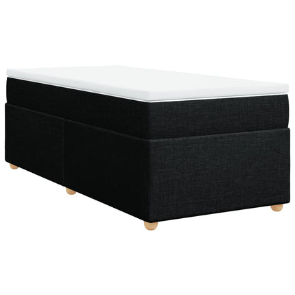 Giroletto a Molle con Materasso Nero 90x200 cm in Tessuto